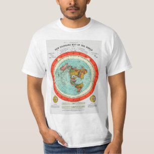 Neue Standardkarte der flachen Erde der Welt T-Shirt