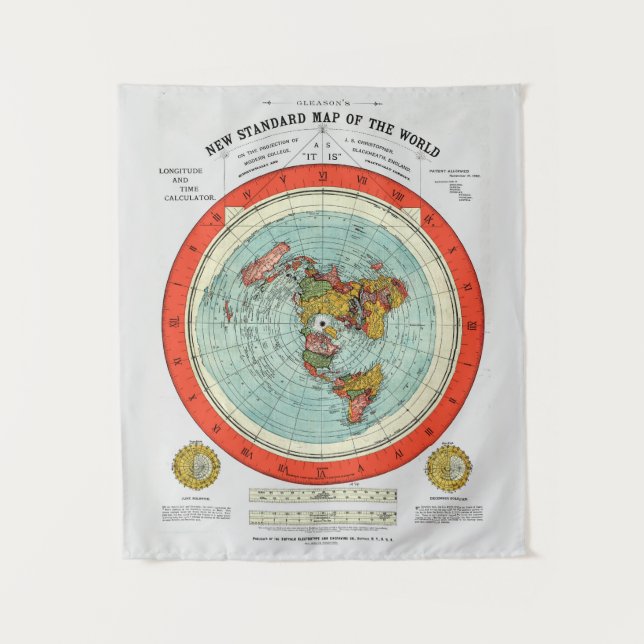 Neue Standardkarte für den Erdboden der Welt Wandteppich (Vorderseite)