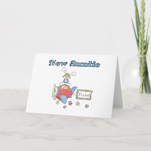 Neue Tante - Flugzeugentrickfilme und Geschenke Karte (Vorderseite)