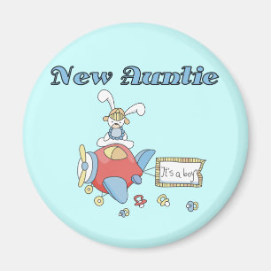 Neue Tante - Flugzeugentrickfilme und Geschenke Magnet