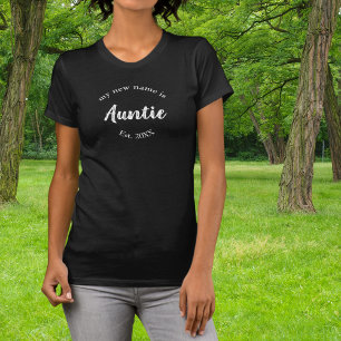 Neue Tante-Jahr-Weiß-Familienankündigung T-Shirt