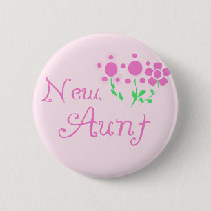 Neue Tante Pink Flowers Tshirts und Geschenke Button