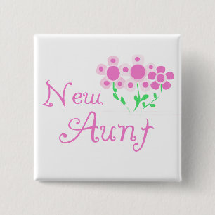 Neue Tante Pink Flowers Tshirts und Geschenke Button