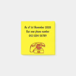 neue Telefonnummer Post-it Klebezettel