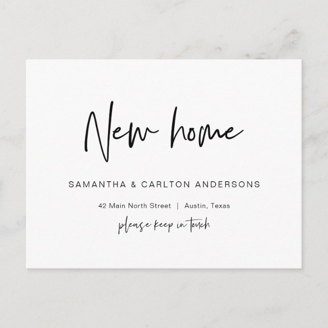 Neue Traumadresse Zuhause Ankündigung, Moderne Pos Postkarte (Vorderseite)