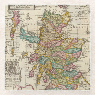 Neue und korrekte Karte von Schottland und von Glasuntersetzer