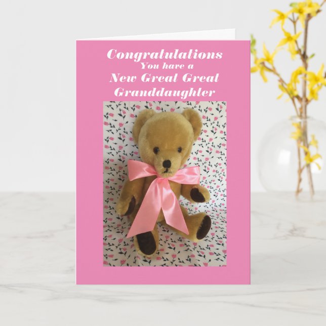 Neue Urgroßenkelin Karte (Gelbe Blume)