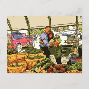Neue Veggies auf dem Bauern-Markt Postkarte