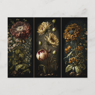 Neue Vintage-Blumen-Triptychon-Postkarte Feiertagspostkarte