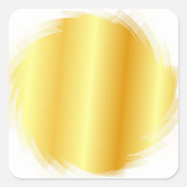 Neue Vorlage für den Text Gold Look Blank Quadratischer Aufkleber (Vorderseite)
