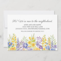 Neue Vorstellung für Nachbarn Gelbe Lila Blumen