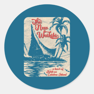 Neue Waikiki Tiki Bar Hawaiian Style Retro 50er St Runder Aufkleber