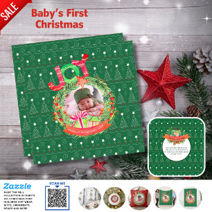 Neue Weihnachts-Baby-Fotoankündigung Jahresrückbli