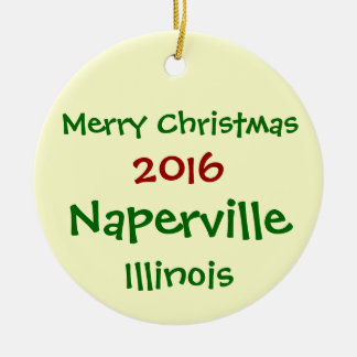 NEUE WEIHNACHTSverzierung 2016 NAPERVILLE ILLINOIS Keramik Ornament