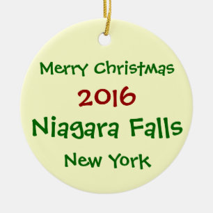 NEUE WEIHNACHTSverzierung 2016 NIAGARA FALLS NEW Keramikornament