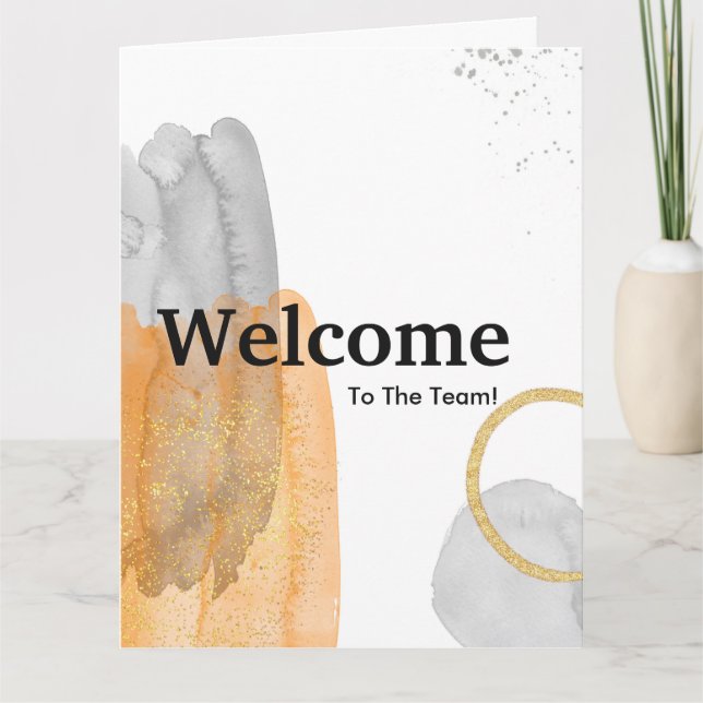 Neue Welcome Watercolor Card für Mitarbeiter Karte (Vorderseite)