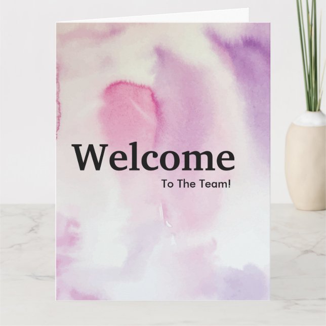 Neue Welcome Watercolor Card für Mitarbeiter Karte (Vorderseite)