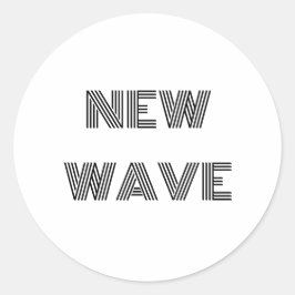 Neue Welle Runder Aufkleber