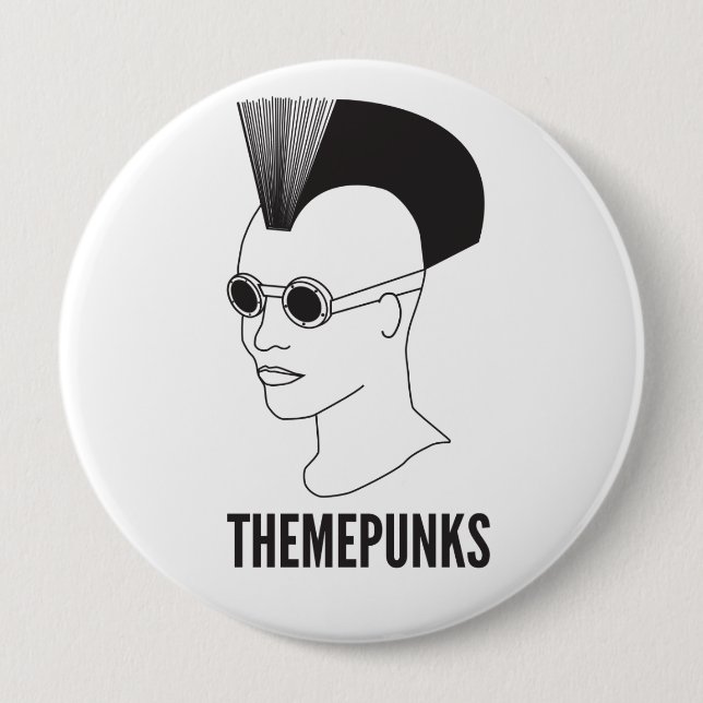 Neue Wellen-Punk-Knopf Button (Vorderseite)