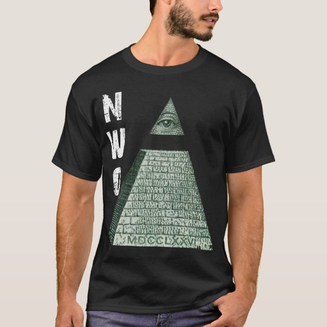 Neue Weltordnungs-Pyramide T-Shirt (Vorderseite)