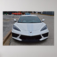 Neue White Corvette Car Ghost Racing Streifen