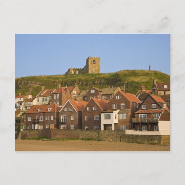 Neue Wohnhäuser und St. Margarets Kirche, Whitby, Postkarte (Vorderseite)