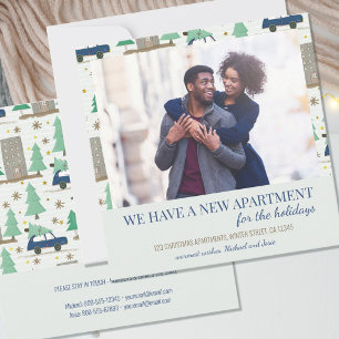 Neue Wohnung Foto Doodle Condo und Auto bewegen Ankündigung