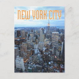 neue york in der dämmerung postkarte