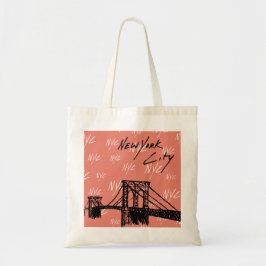 neue York Stadt vibes tote Tasche (Korallen)
