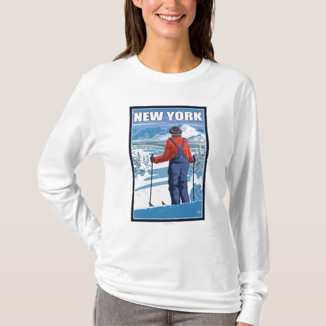 Neue YorkSkier bewundern Ansicht T-Shirt (Vorderseite)