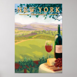 Neue YorkWine Land-Szene Poster