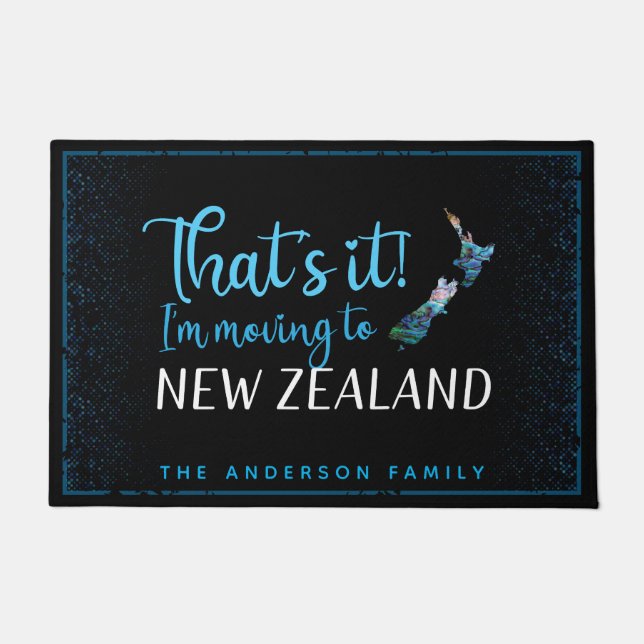 NEUE ZEALAND-KARTE EINFACH PAUA-DOORMAT FUßMATTE (Vorderseite)