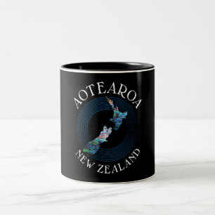 NEUE ZEALAND KARTE PAUA TASSE MIT 2 Tonen KAFFEE