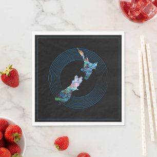 NEUE ZEALAND KARTENRINGS PAUA NAPKIN SERVIETTE