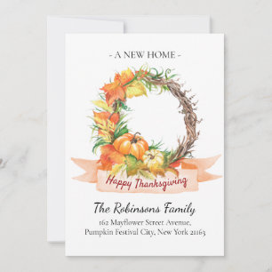 Neue Zuhause Address Erntedank Pumpkin Moving Ankündigung