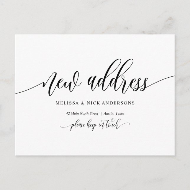 Neue Zuhause-Adresse, Ankündigung "Umzug" Postkarte (Vorderseite)