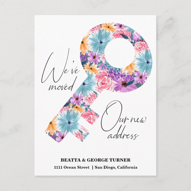 Neue Zuhause-Adresse, Ankündigung verschieben Post (Vorderseite)