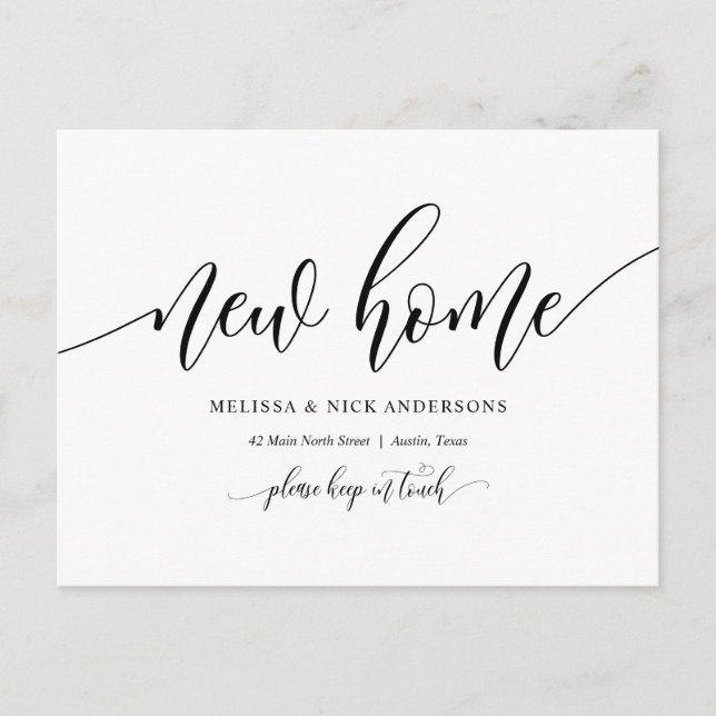 Neue Zuhause-Adresse, Ankündigung verschieben Post Postkarte (Vorderseite)