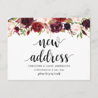Neue Zuhause-Adresse, bordeauxfarbene Blüte, Ankün