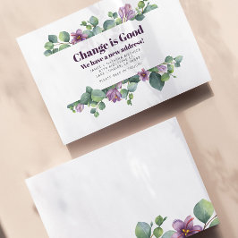 Neue Zuhause-Adresse Eukalyptus-Umzugsankündigung Visitenkarte