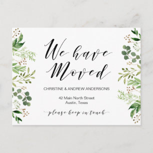 Neue Zuhause-Adresse, Grüne, bewegende Ankündigung Postkarte
