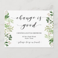 Neue Zuhause-Adresse, Grüne, bewegende Ankündigung