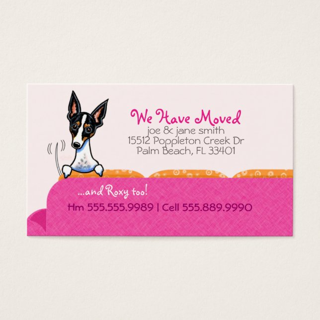 Neue Zuhause-Adresse Happy Dog Pink (Vorderseite)