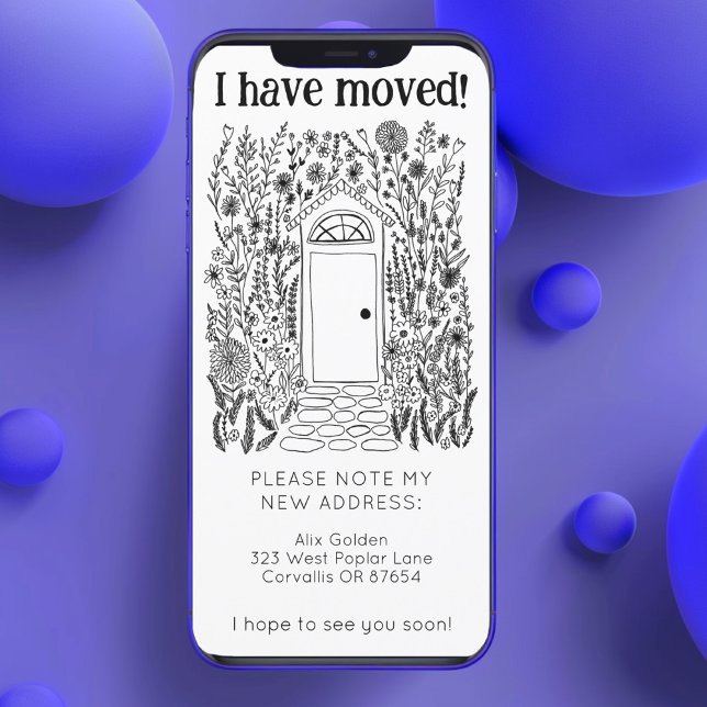 Neue Zuhause-Adresse Niedlich Garden Tor Tree Free Save The Date (Moving Announcement New Home Address Cute Garden Door Floral Tree-Free Card Digital Download ecard
)