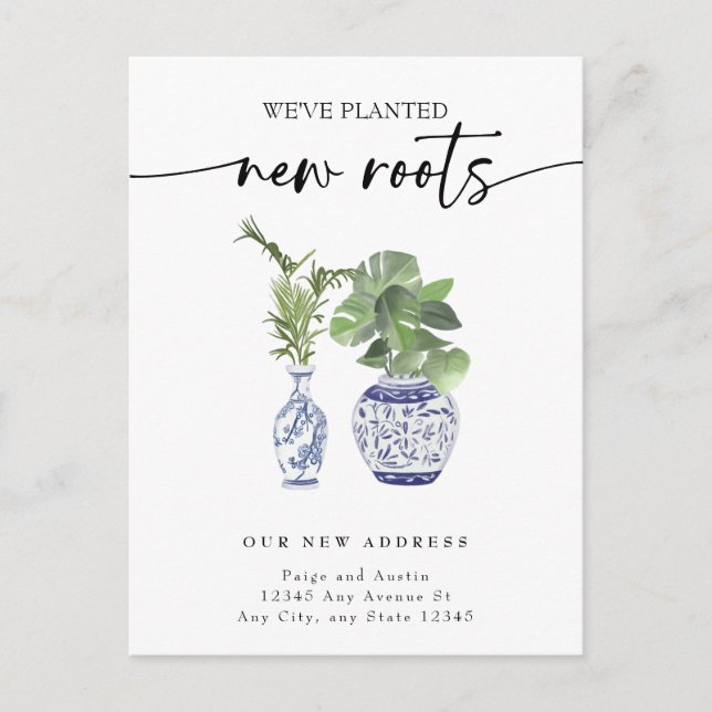 Neue Zuhause-Adresse Postkarte (Vorderseite)