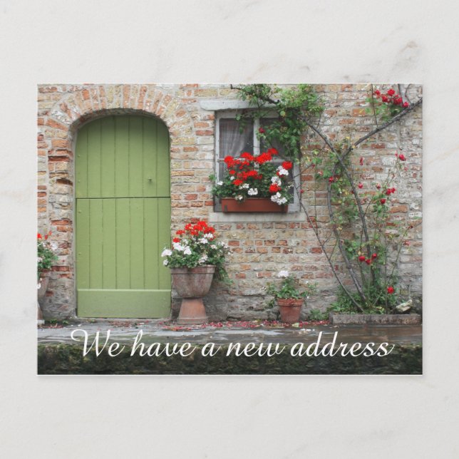 Neue Zuhause-Adresse Wir haben Postkarten verschob (Vorderseite)
