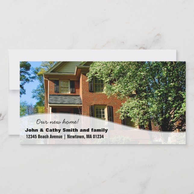 Neue Zuhause! Adressenänderung für benutzerdefinie Ankündigung (Vorderseite)