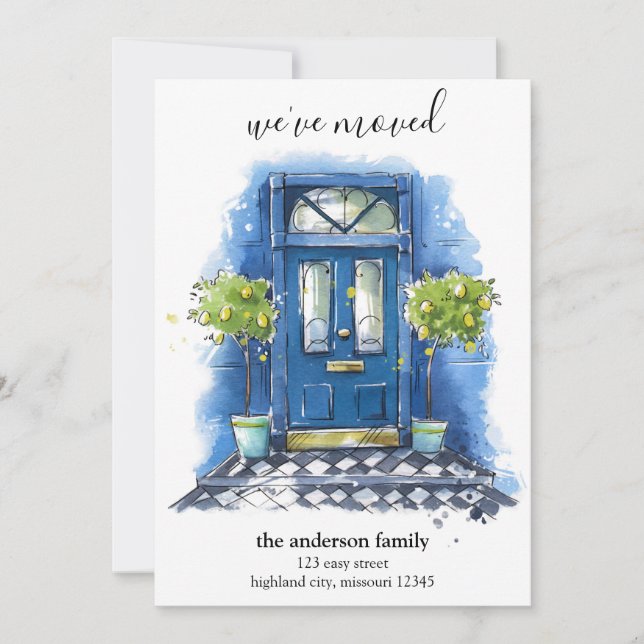 Neue Zuhause an der Vordertür, neue Adressenversch Ankündigung (Vorderseite)