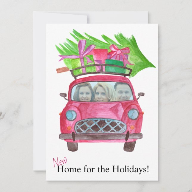 Neue Zuhause anpassbare Fotokarte Einladung (Vorderseite)