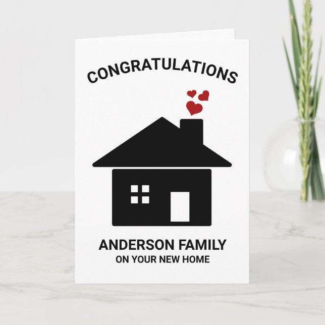 Neue Zuhause Card Personalisiert, Hauswärmkarte Karte (Vorderseite)